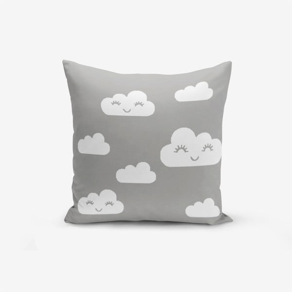 Federa in misto cotone Sfondo grigio Nuvola, 45 x 45 cm - Minimalist Cushion Covers