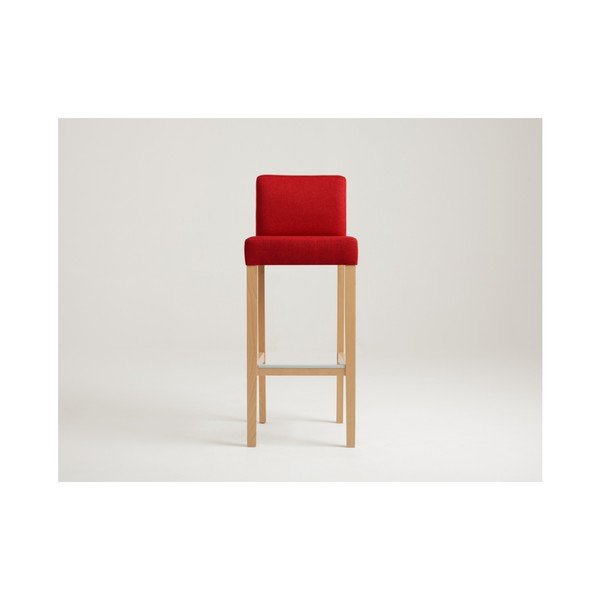 Sgabello da bar rosso con gambe naturali Custom Form Wilton - CustomForm-image-3