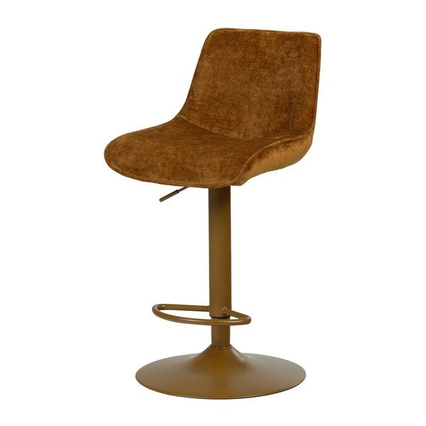 Sgabello da bar color ambra imbottito con altezza regolabile Marten – WOOOD-image-3