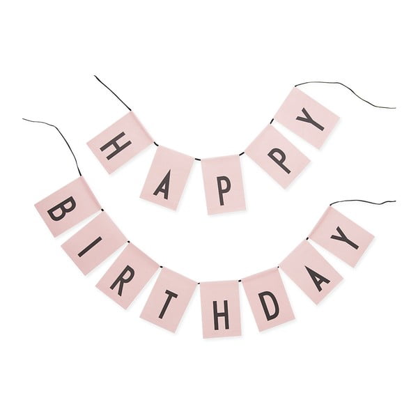 Ghirlanda rosa Buon Compleanno - Design Letters