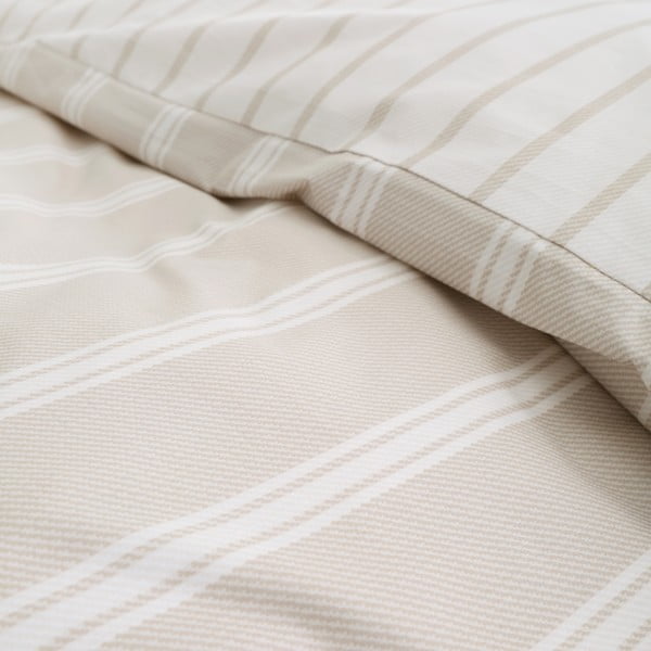 Biancheria da letto beige in cotone per letto matrimoniale 200x200 cm Ashford Stripe – Bianca-image-4