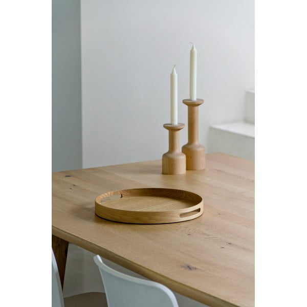 Vassoio rotondo in legno di quercia, ø 30,8 cm Busboy - Wireworks-image-1