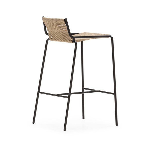 Sgabello da bar beige in metallo (altezza della seduta 65 cm) Emily – Marckeric-image-2