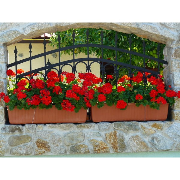 Vaso autoinnaffiante marrone Siesta, lunghezza 80 cm - Plastia-image-1