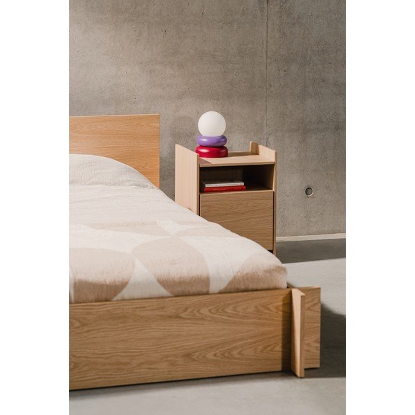 Lampada da tavolo rossa/viola in legno massiccio con paralume in vetro (altezza totale 24 cm) Otem – noo.ma-image-2