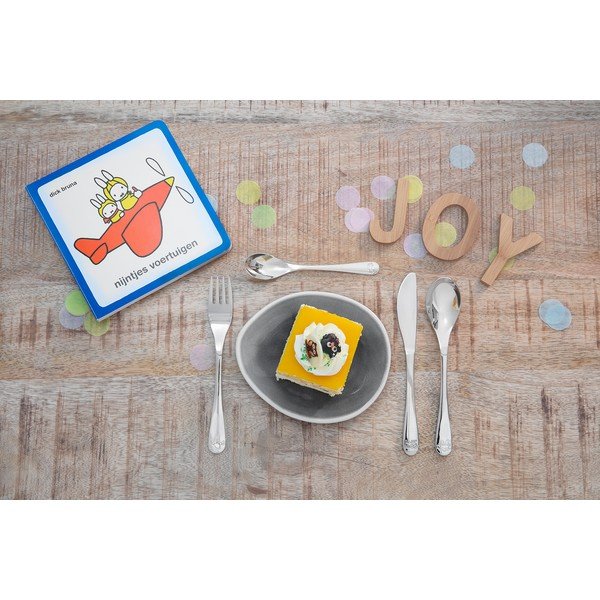 Posate per bambini in acciaio inox argento 4 pezzi Miffy - Zilverstad-image-1