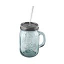 Barattolo in vetro riciclato con coperchio e cannuccia , 550 ml Authentic - Ego Dekor