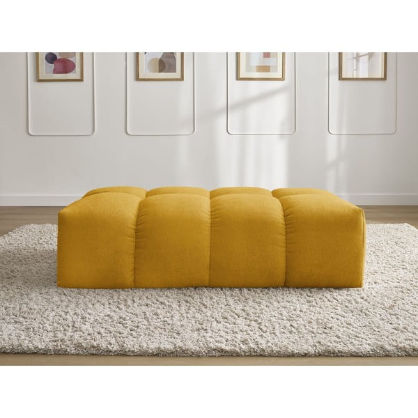 Poggiapiedi color senape con rivestimento in ciniglia Everest – Bobochic Paris-image-3