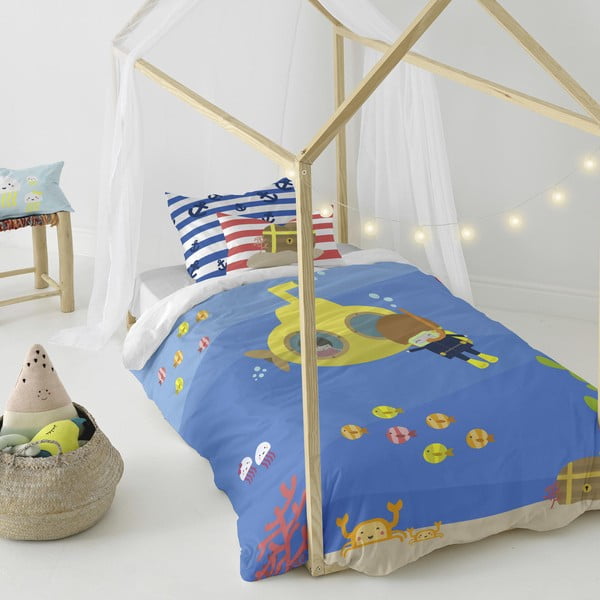 Biancheria da letto per bambini in puro cotone , 140 x 200 cm Yellow Submarine - Happynois-image-3
