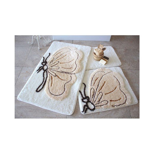 Set di 3 tappeti da bagno Butterfly - Foutastic