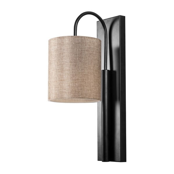 Lampada da parete in metallo nero con paralume marrone chiaro Opviq luci Julia - Opviq lights