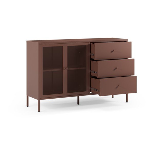 Cassettiera burgundy in metallo 140x90x40 cm Fayna – Marckeric-image-1