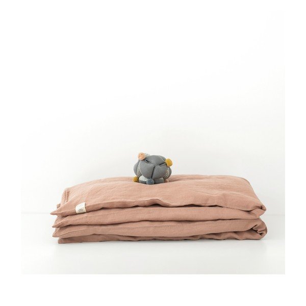 Biancheria da letto arancione per bambini Nature, 70 x 100 cm Cafe Creme - Linen Tales-image-2