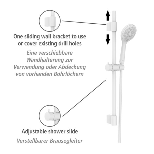 Set doccia bianco in acciaio inox 70 cm Watersaving - Wenko-image-4