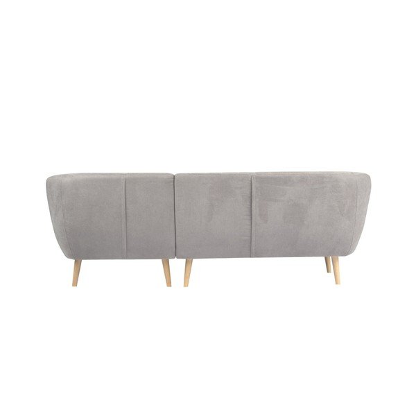 Divano grigio chiaro con lettino a destra Sardaigne - Mazzini Sofas-image-2
