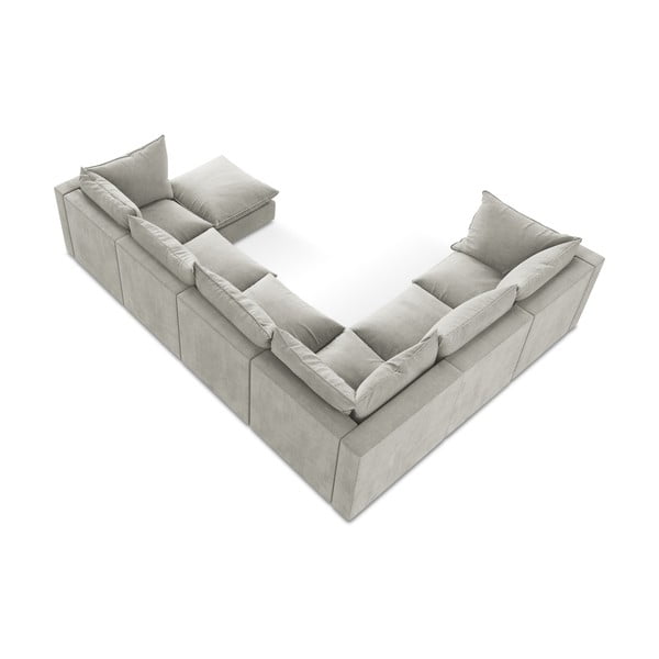 Divano angolare grigio chiaro (con penisola a sinistra/a U) Manao – Makamii-image-3