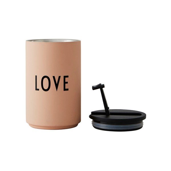 Tazza termica arancione e beige da 350 ml Love - Design Letters-image-2