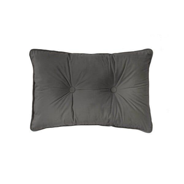Cuscino grigio scuro Velvet Button, 40 x 60 - Tiseco Home Studio