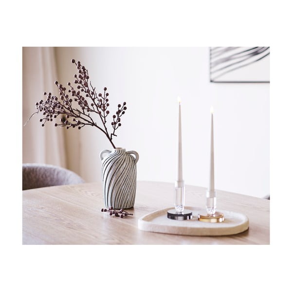 Vaso azzurro in ceramica (altezza totale 22 cm) Mimi – House Nordic-image-2