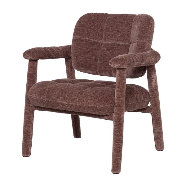 Poltrona rosa polveroso con rivestimento in ciniglia Loom – WOOOD