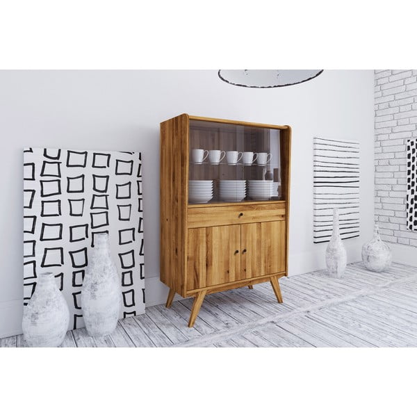 Vetrina in legno di quercia 100x154 cm Retro - The Beds-image-1