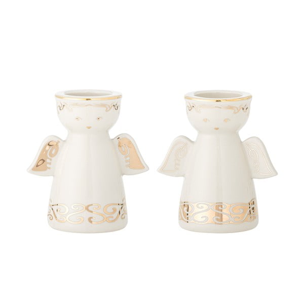 Portacandele in set in gres per lumino 2 pz Faella – Bloomingville