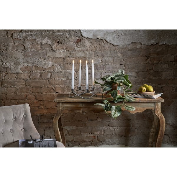 Set di 4 candele di cera LED bianche, altezza 28,5 cm Flamme - Star Trading-image-4