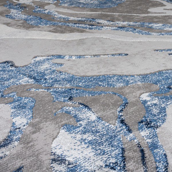 Tappeto blu/grigio 80x150 cm Marbled - Flair Rugs-image-4