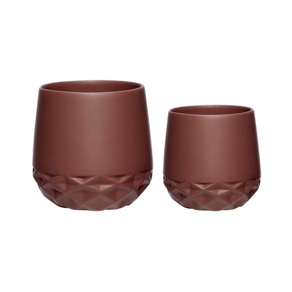 Sada 2 fialových květináčů Hübsch Pattern