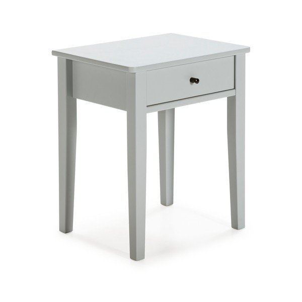 Comodino in legno di pino grigio chiaro Bart - Marckeric-image-3