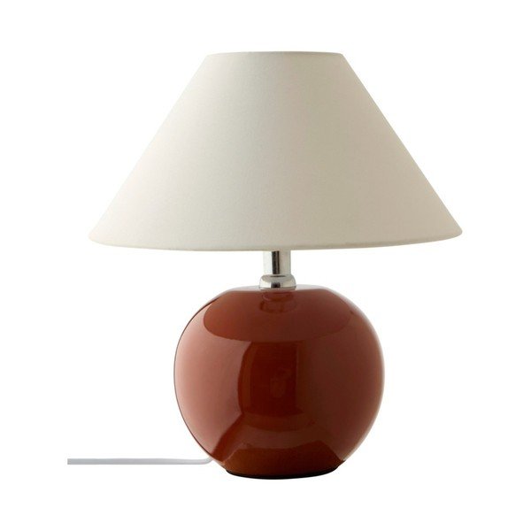 Lampada da tavolo marrone/color crema in ceramica (altezza totale 29 cm) Karamell – Jotex