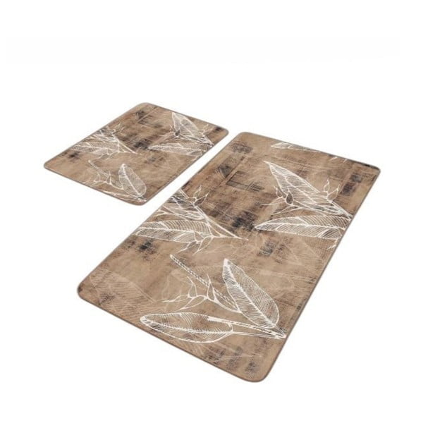 Set di tappetini per il bagno marroni in velluto 2 pz 60x100 cm – Mila Home