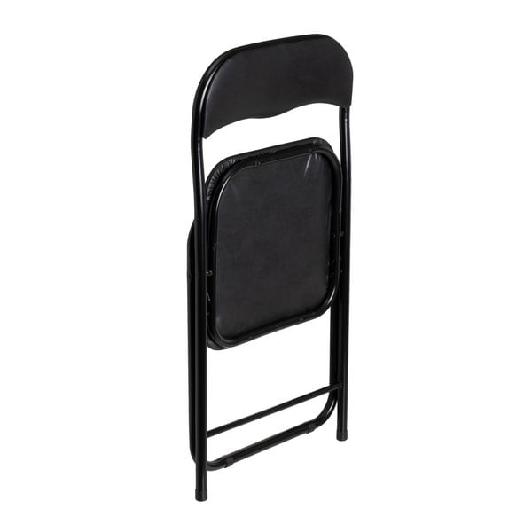 Sedia da pranzo pieghevole nera in similpelle - Casa Selección-image-2