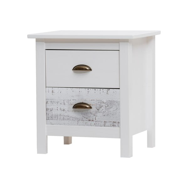 Comodino bianco e grigio , 46 x 50 cm Romantica - Marckeric-image-2