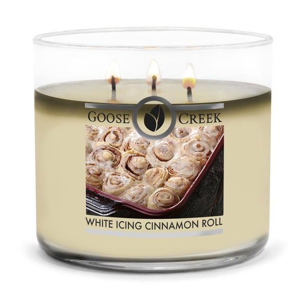 Candela profumata White Icing CInnamon Roll, durata di combustione 35 h White Icing Cinnamon Roll - Goose Creek