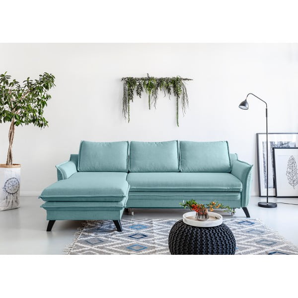 Angolo del divano letto azzurro, angolo sinistro Charming Charlie - Miuform-image-1