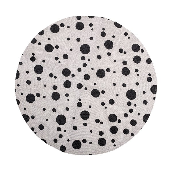 Tappeto per bambini nero e grigio Dots, ⌀ 80 cm - Bloomingville Mini