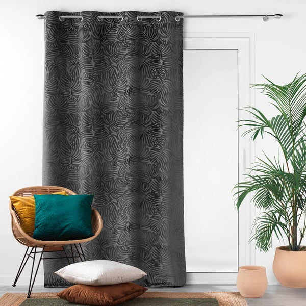 Tenda in velluto antracite 140x240 cm Analia - douceur d'intérieur-image-3