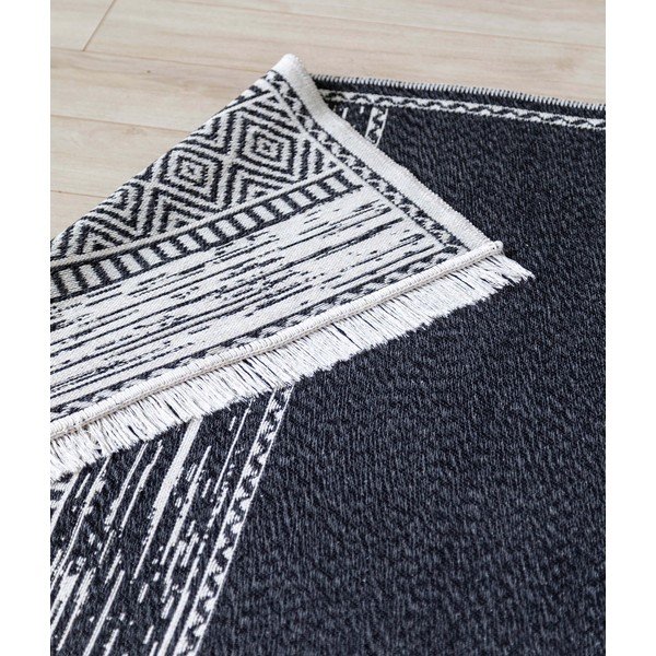 Tappeto in cotone bianco e nero , 120 x 180 cm Duo - Oyo home-image-3
