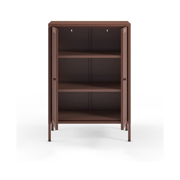 Armadietto burgundy in metallo 70x100x40 cm Fayna – Marckeric-image-2