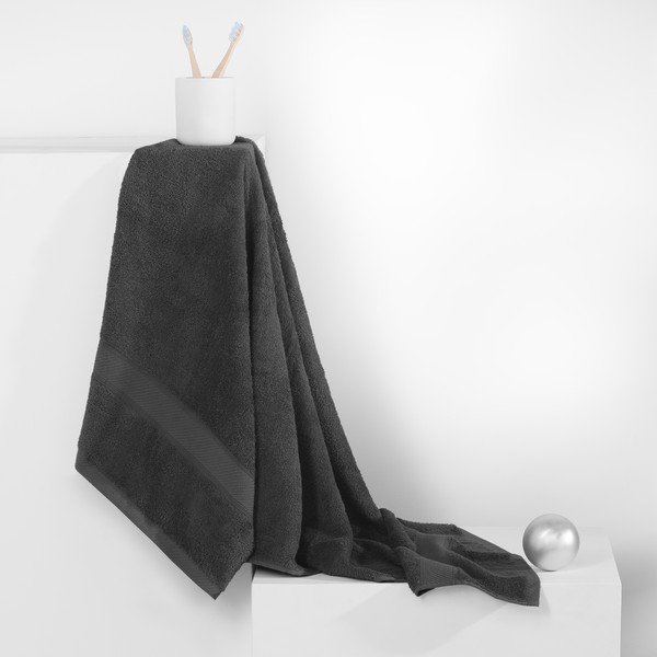 Asciugamano da bagno grigio scuro Charcoal, 70 x 140 cm Bamby - DecoKing-image-1
