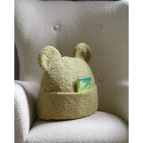 Cuscino per divano da bambini verde con rivestimento in bouclé Teddy Pouch – Wigiwama-image-1