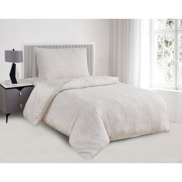 Biancheria da letto singola jacquard beige 140x200 cm Boston - My House-image-1