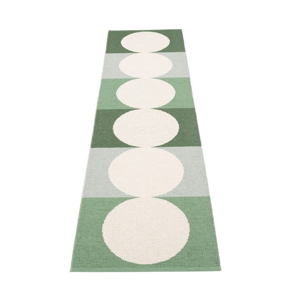 Passatoia da interno/esterno verde/color crema 70x280 cm Otto Herb – Pappelina-image-2