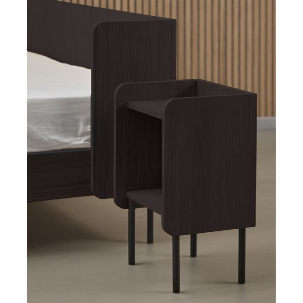 Comodino nero in rovere con ripiani Wrap - Bonami Selection-image-1