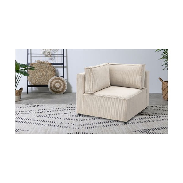 Modulo divano in velluto a coste variabile crema Nihad modular - Bobochic Paris-image-1