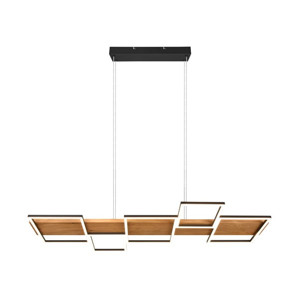 Lampadario nero-color legno a LED dimmerabile Harper - Trio-image-2