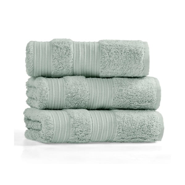 Asciugamano in cotone e bambù color menta 50x90 cm London Hand - Foutastic-image-2