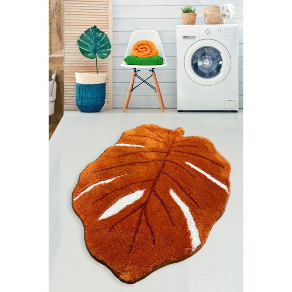 Tappetino per il bagno arancione 80x120 cm Frunze – Foutastic-image-1