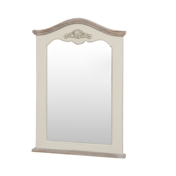 Specchio con cornice in legno di pioppo color crema Rimini, altezza 85 cm - Livin Hill